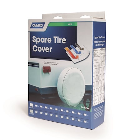 Camco COVER, SPARETIRE N / 24IN DIAMETER VINYL, ARCTIC WHITE 45348